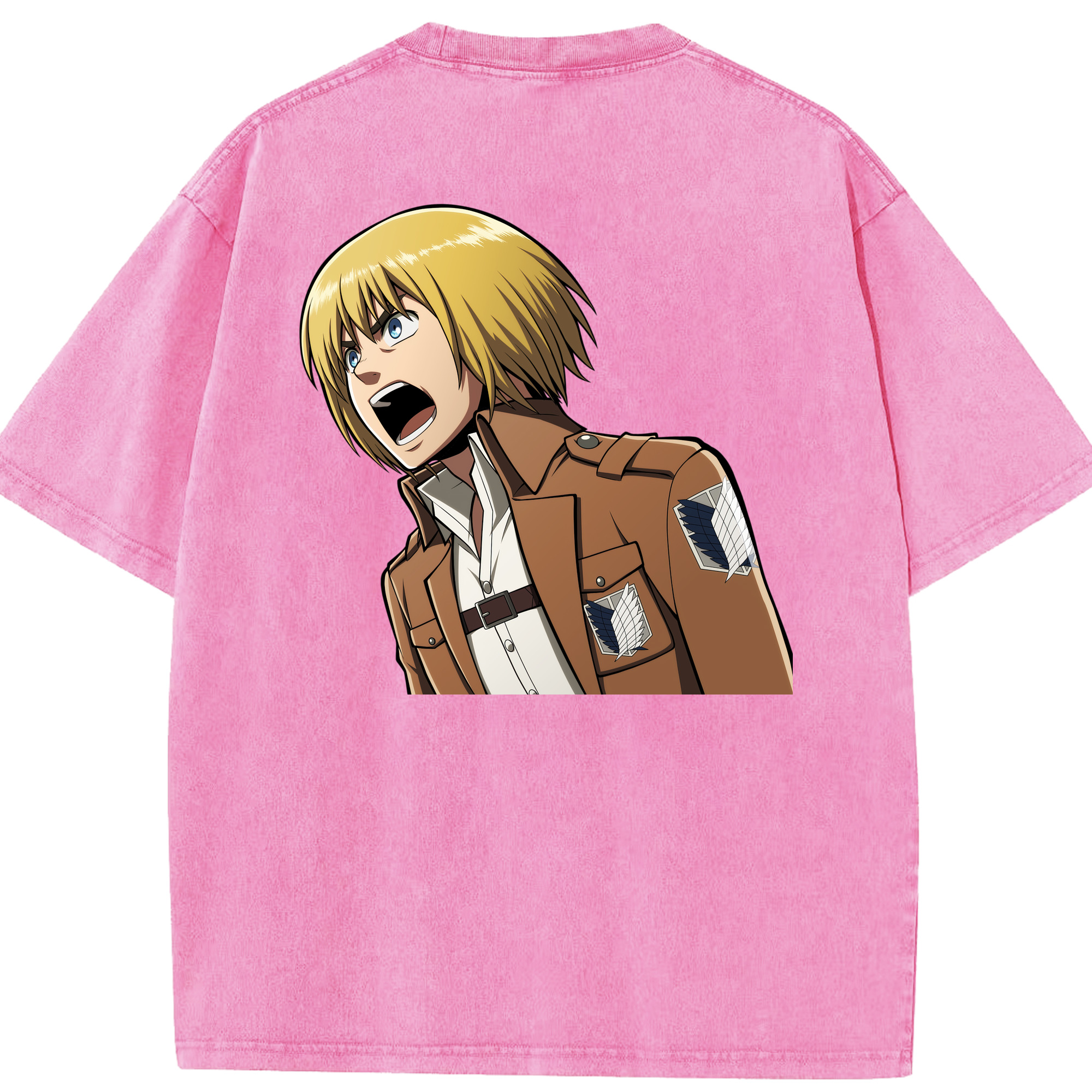 （画像用） 進撃の巨人 アルミン·アルレルト Attack on Titan Armin Arlert 綿100% ヴィンテージ風 半袖Tシャツ（背面プリント）